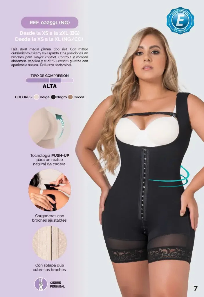 FAJA MEDIA PIERNA TIPO SISA (Beige, XS)